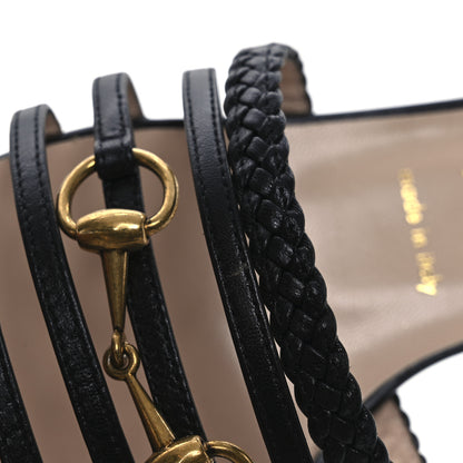 Gucci Malaga Kid Braided Ketty Horsebit Sandals 39 Black 11 of 12