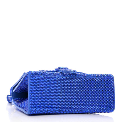 Balenciaga Strass Suede Hourglass Top Handle Bag XS Electric Blue 4 of 11