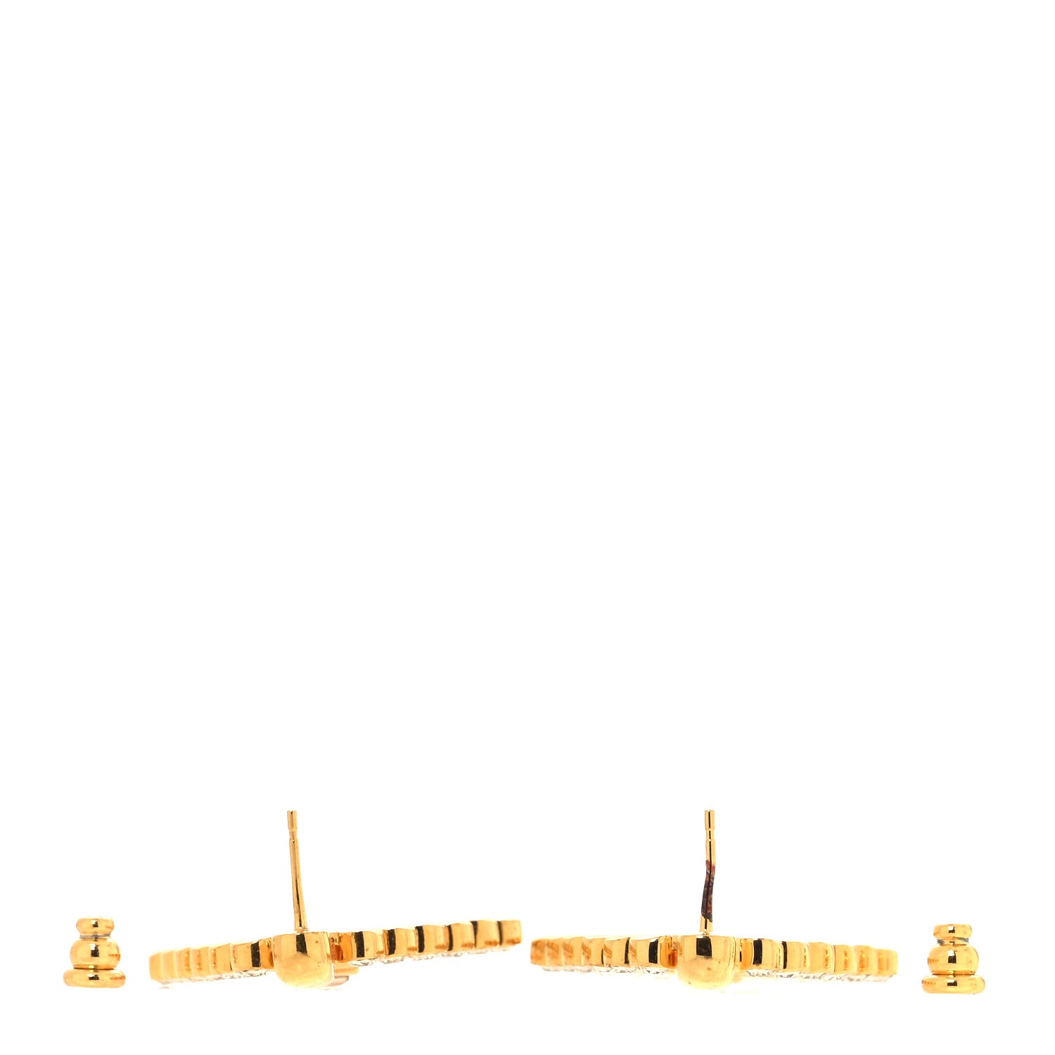 Chanel Crystal Diamond CC Earrings Gold 3 of 5