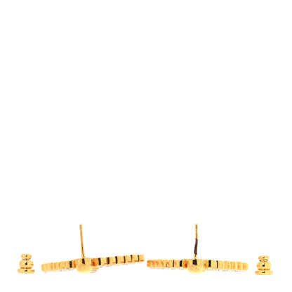 Chanel Crystal Diamond CC Earrings Gold 3 of 5