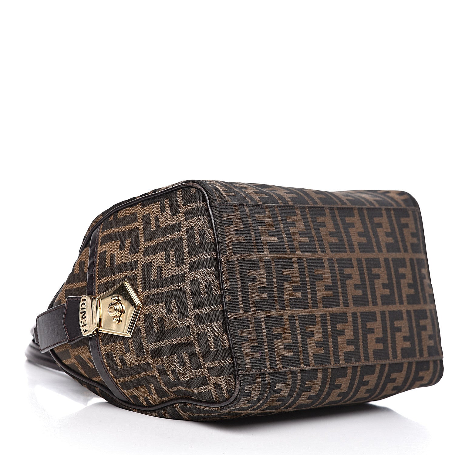 Fendi Zucca Cuoio Lucido Medium Chef Boston Tobacco Moro 4 of 17