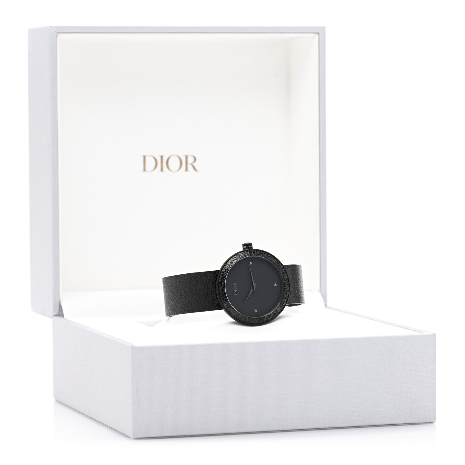 Christian Dior Stainless Steel Black Diamond 34mm La D De Dior