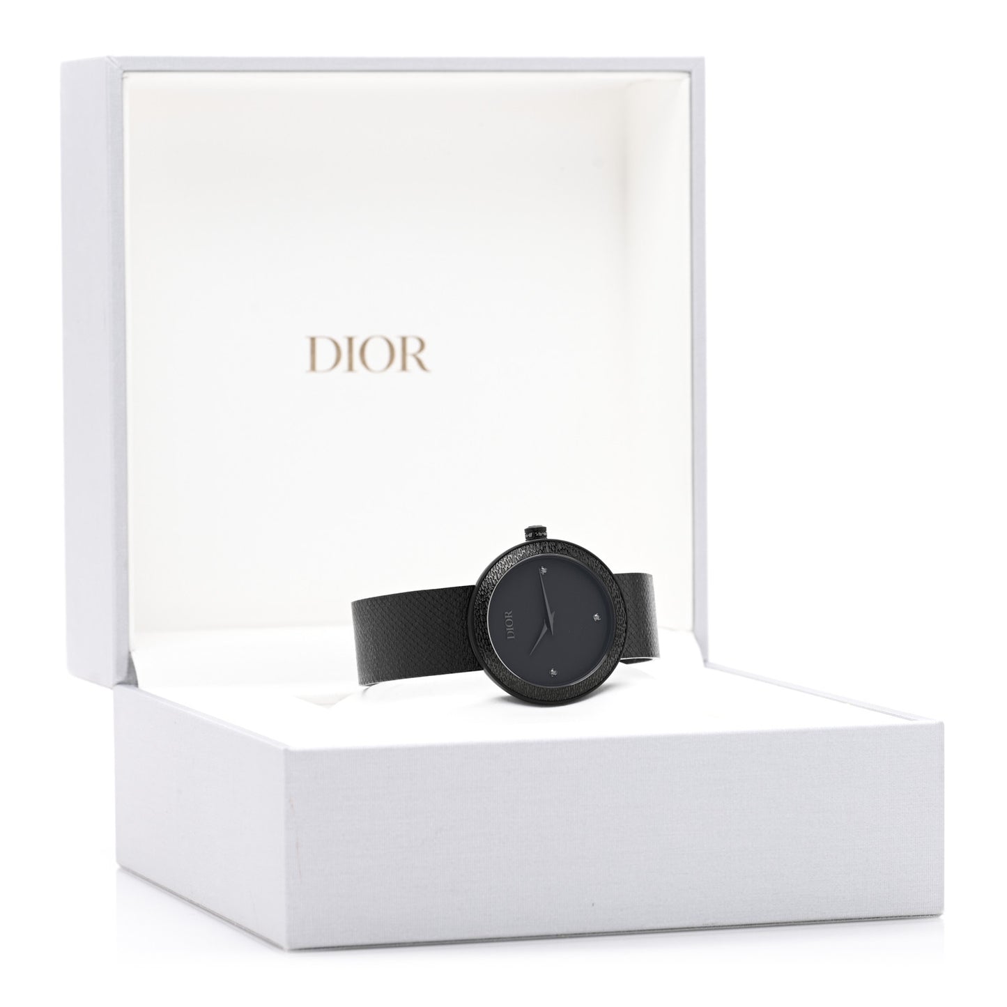 Stainless Steel Black Diamond 34mm La D De Dior Quartz Watch Black