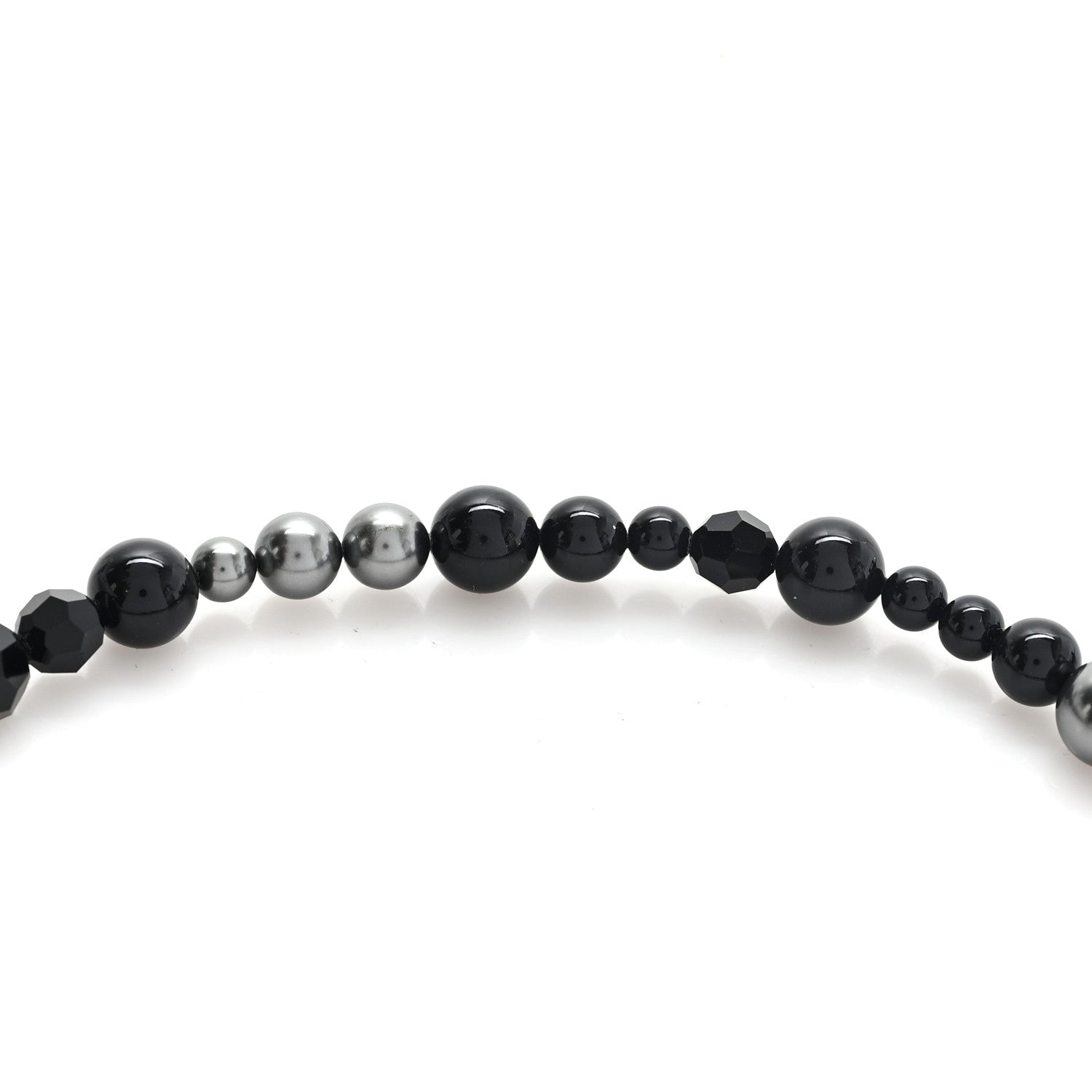 Chanel Pearl Beaded Crystal CC Camellia Short Necklace  Ruthenium Black Pearly Grey 6 of 6