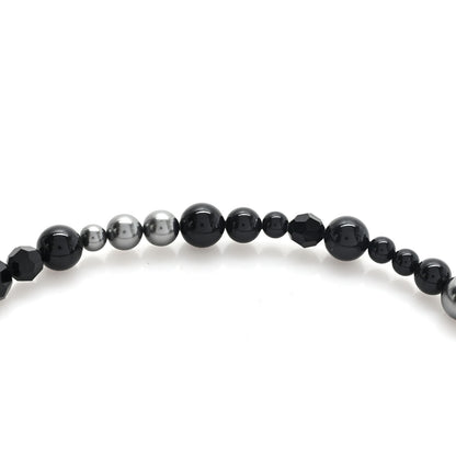Chanel Pearl Beaded Crystal CC Camellia Short Necklace  Ruthenium Black Pearly Grey 6 of 6