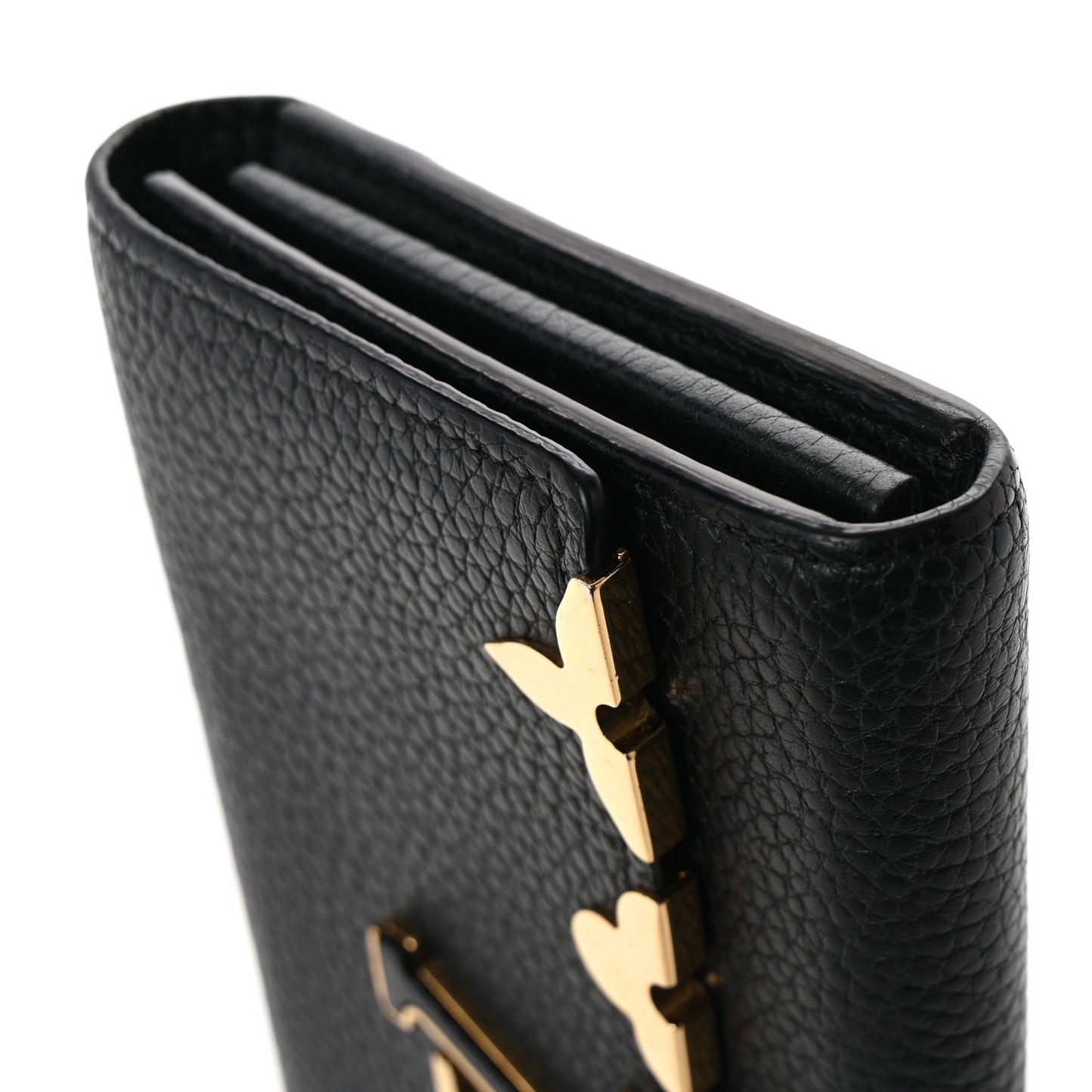 Taurillon Embellished Capucines Long Wallet Black