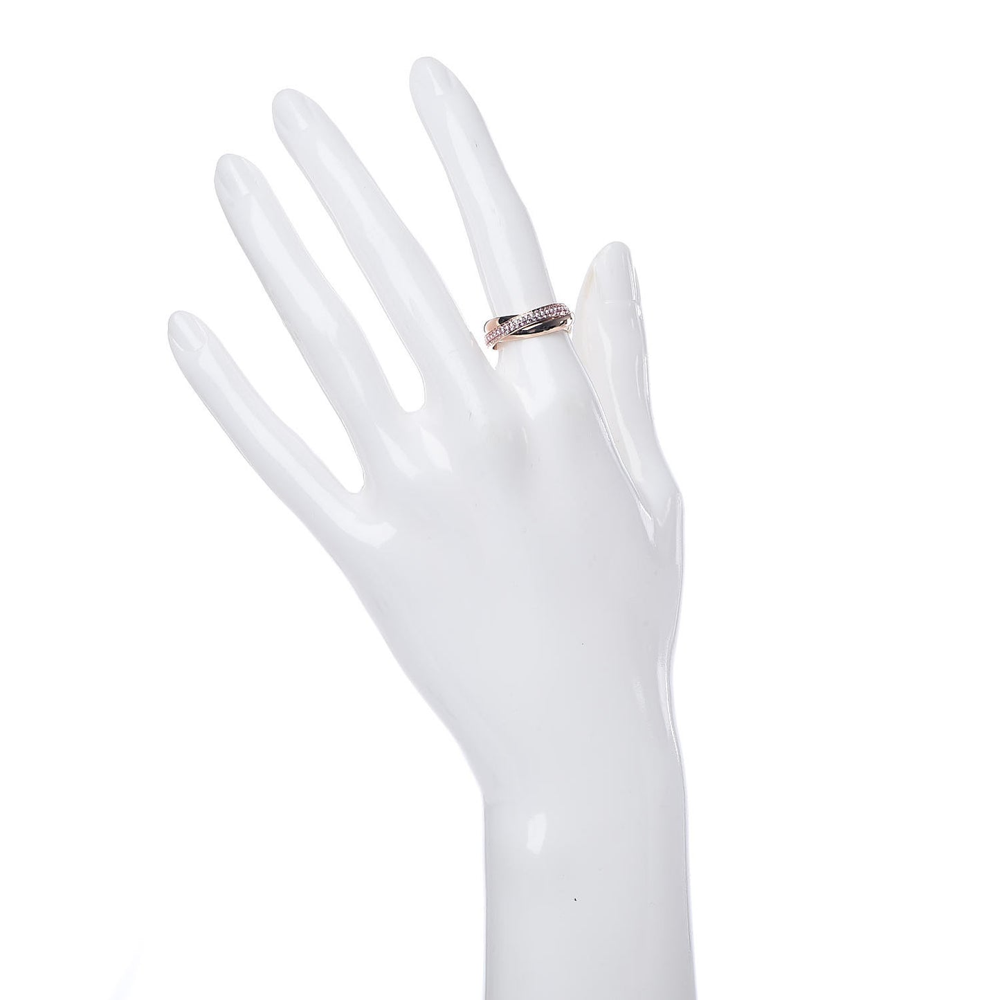18K Pink Gold Pink Sapphire Trinity Ring 50 5.25