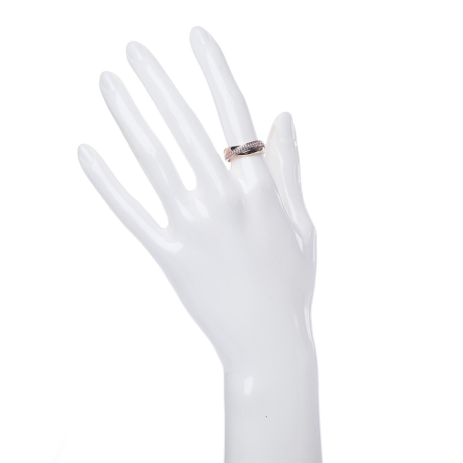 Cartier 18K Pink Gold Pink Sapphire Trinity Ring 50 5.25 2 of 5