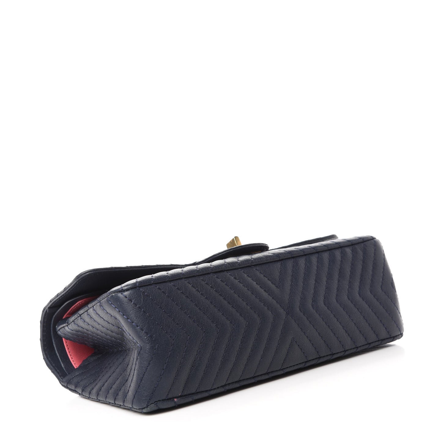Sheepskin Chevron Quilted 2.55 Reissue 225 Flap Navy Blue