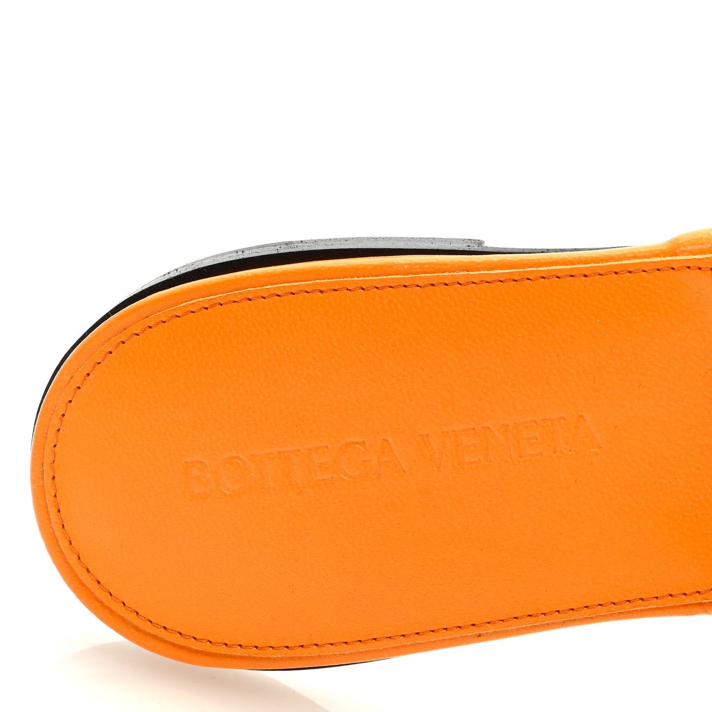 Nappa Maxi Intrecciato Lido Flat Sandals 36 Tangerine