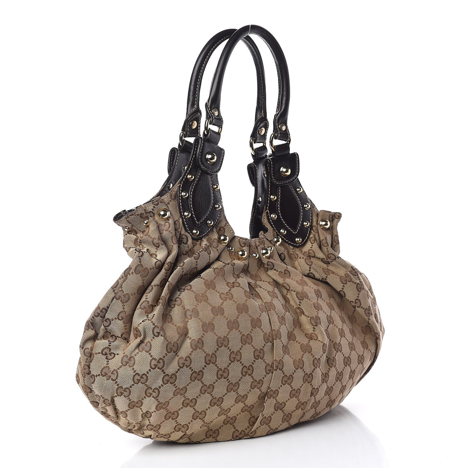 Gucci Monogram Studded Medium Pelham Tote Dark Brown 3 of 15