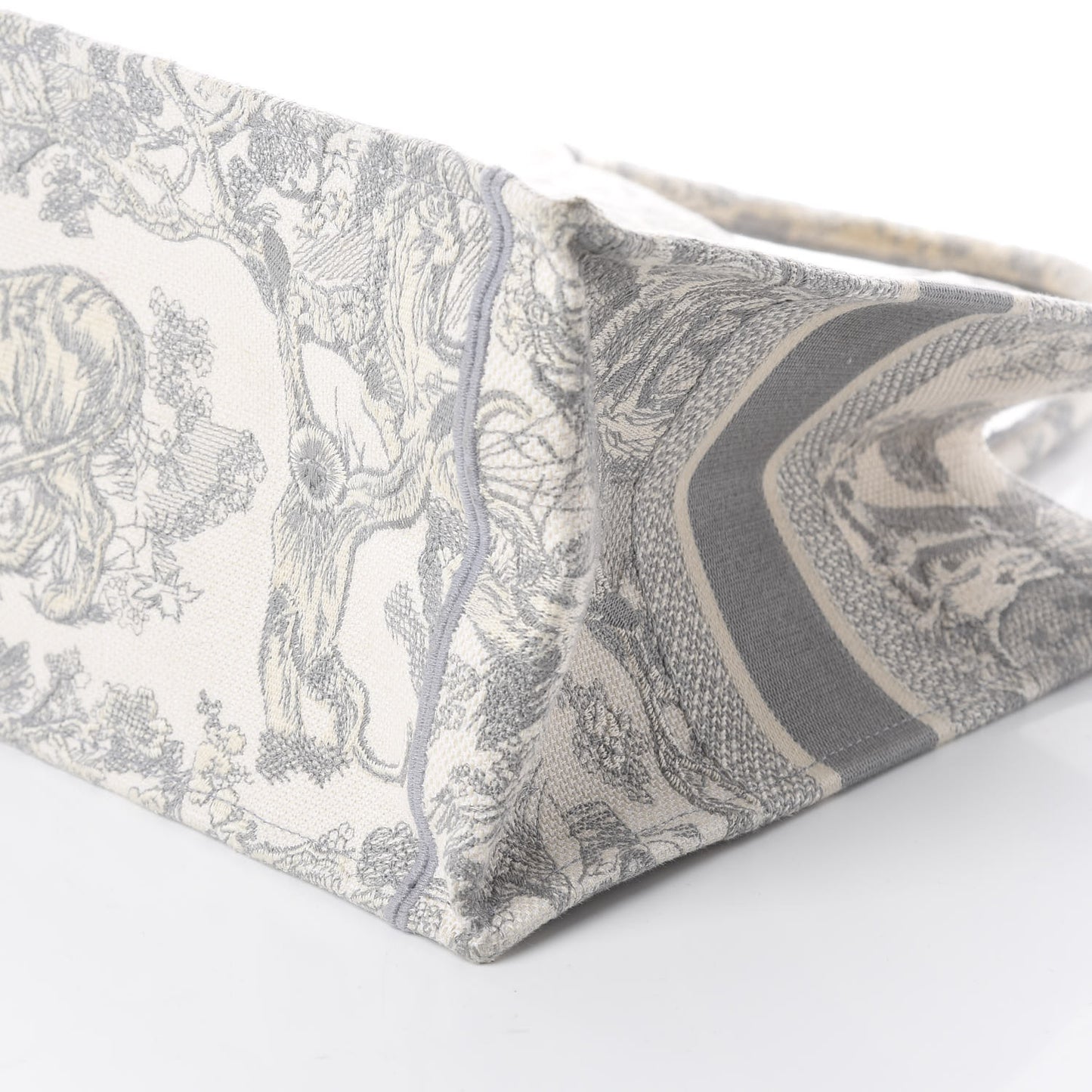 Canvas Embroidered Medium Dioriviera Toile De Jouy Book Tote Gray