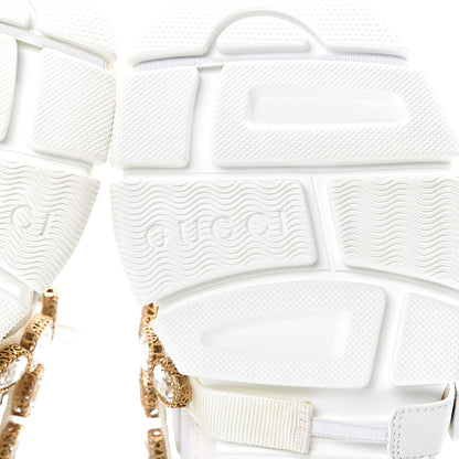 Gucci X SEGA Mesh Calfskin Suede Removable Crystals Womens Flashtrek Sneakers 37.5 Great White 6 of 8