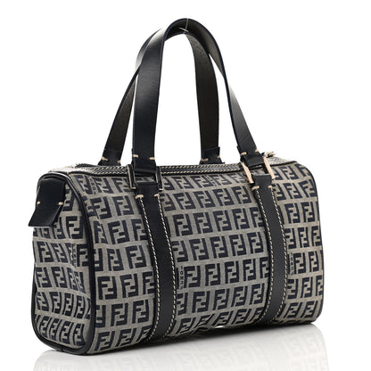 Fendi Zucca Boston Navy 2 of 13