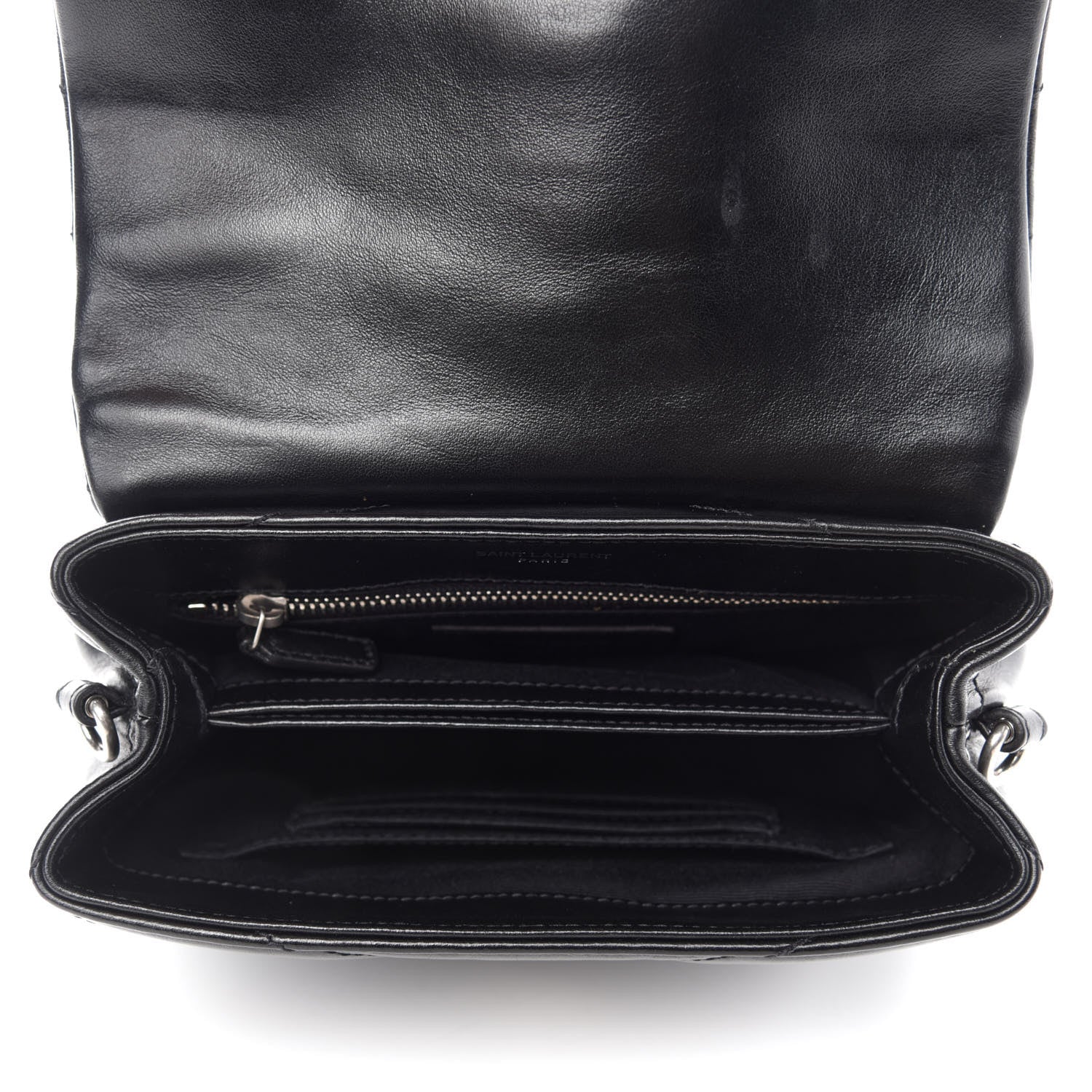 Saint Laurent Calfskin Y Quilted Monogram Toy Loulou Crossbody Bag Black 5 of 14