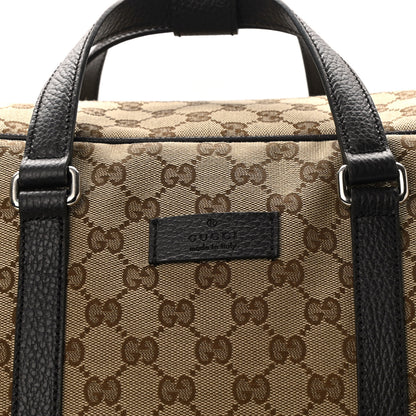 Gucci Monogram Dollar Calfskin Large Boston Duffle Bag Beige Ebony Testa di Moro Marrone Scuro 9 of 11