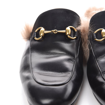 Gucci Calfskin Fur Mens Princetown Slippers 7.5 Black 10 of 14