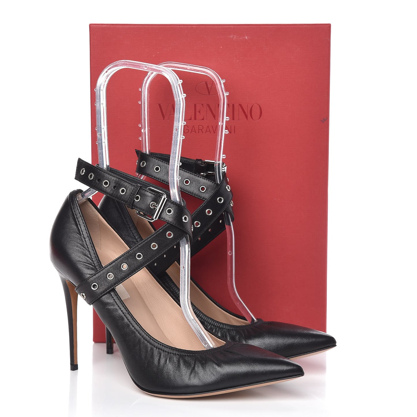 Nappa Love Latch Cross Strap 100mm Pumps 39.5 Black