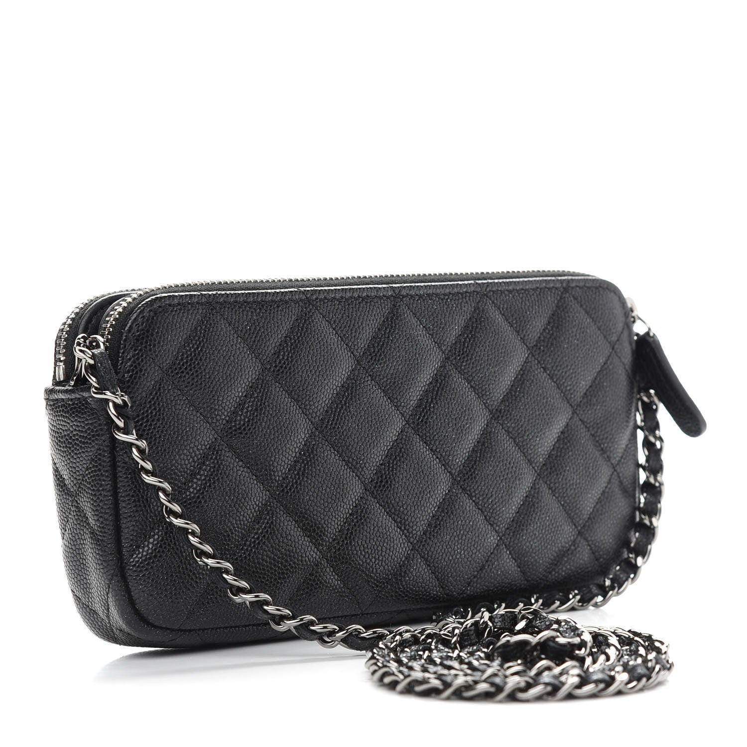 Chanel Iridescent Caviar Quilted Small Clutch With Chain Black 3 of 10