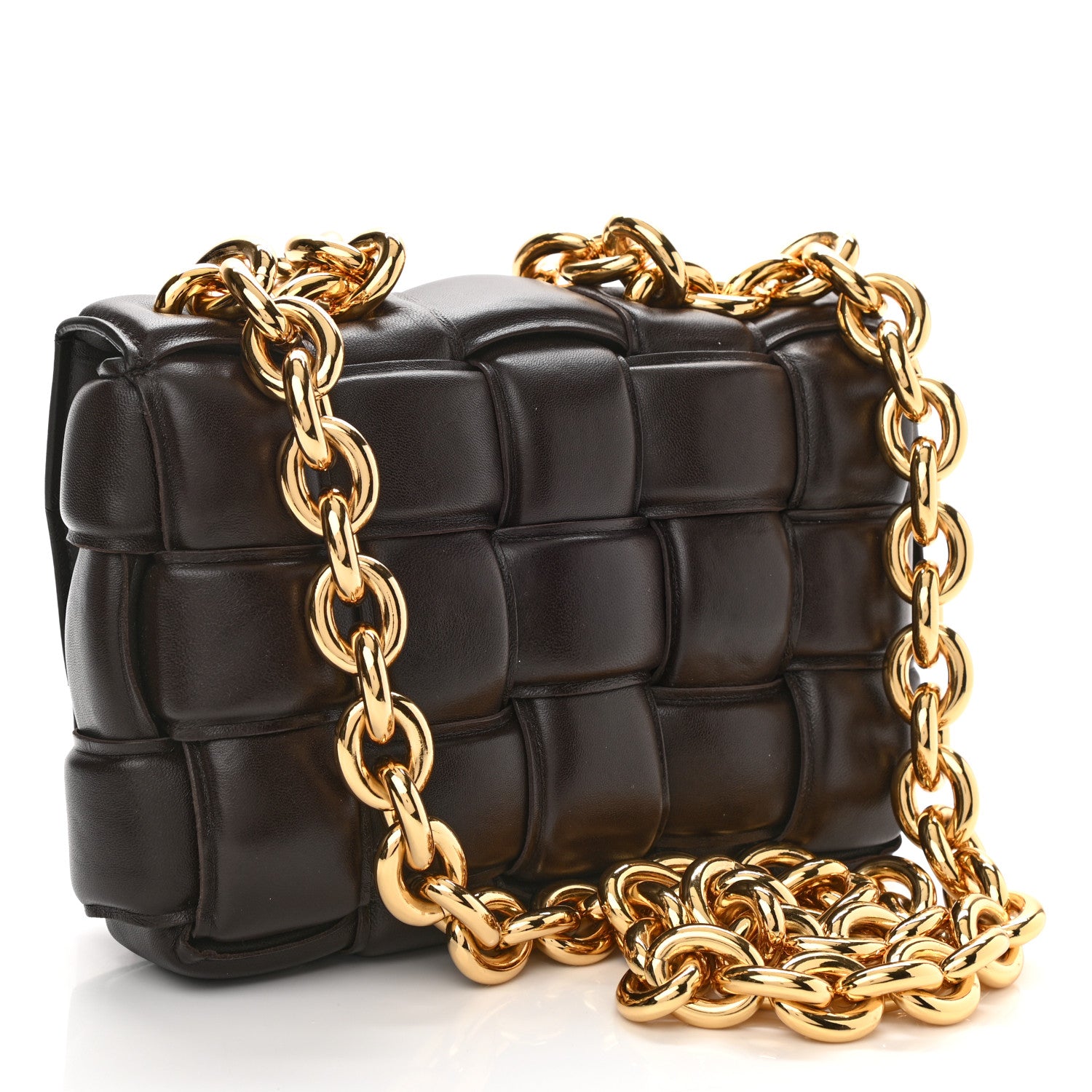 Bottega Veneta Lambskin Maxi Intreccio Padded Chain Cassette Crossbody Bag Black 3 of 9