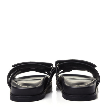 Hermes Suede Goatskin Womens Chypre Sandals 36 Black 6 of 11