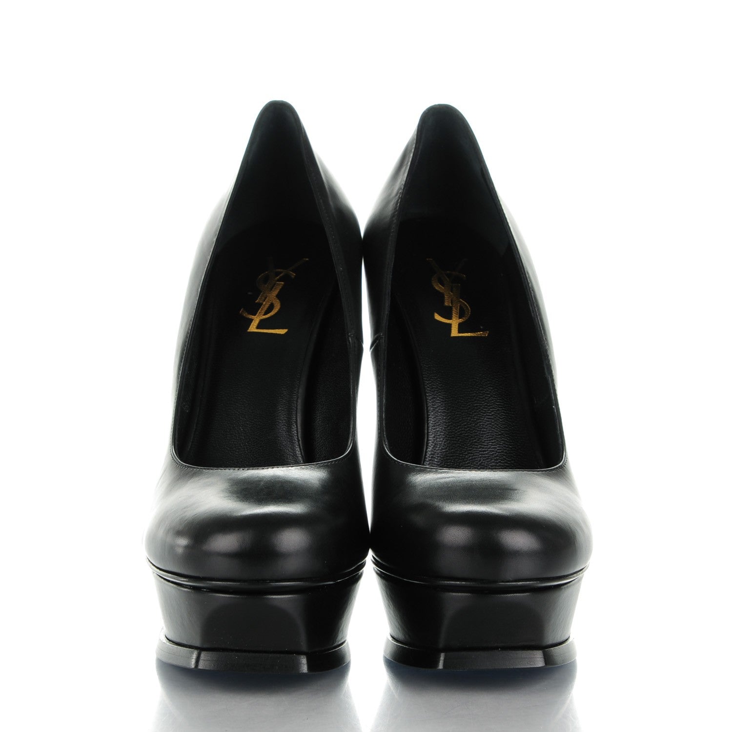 Saint Laurent Calfskin Tribtute 105 Platform Pumps 39 Nero Black 2 of 9