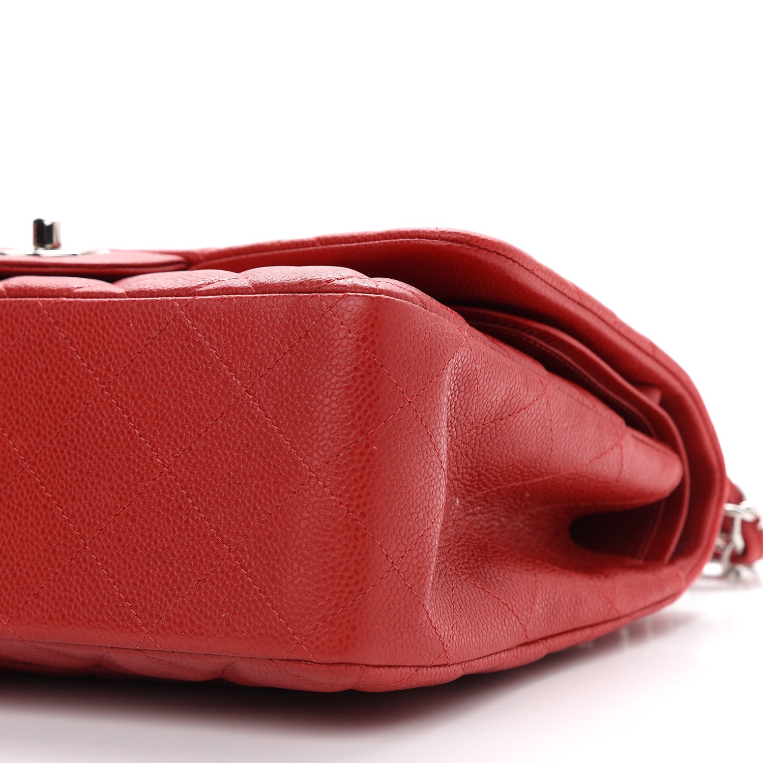 Chanel Caviar Quilted Jumbo Double Flap Red 9 of 9