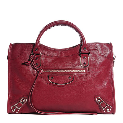 Balenciaga Chevre Silver Metallic Edge Hardware City Rouge Brique Rouge Grenade 1 of 17