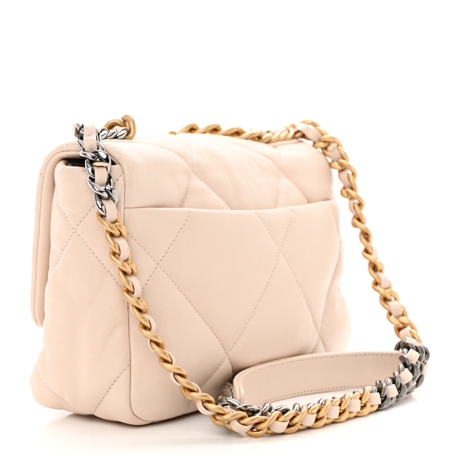 Chanel Lambskin Quilted Medium Chanel 19 Flap Beige 3 of 10