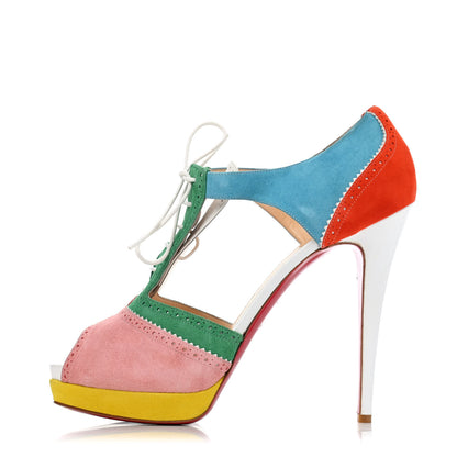 Christian Louboutin Suede Nappa Meree 160 Peep Toe Pumps 40 Multicolor 1 of 4