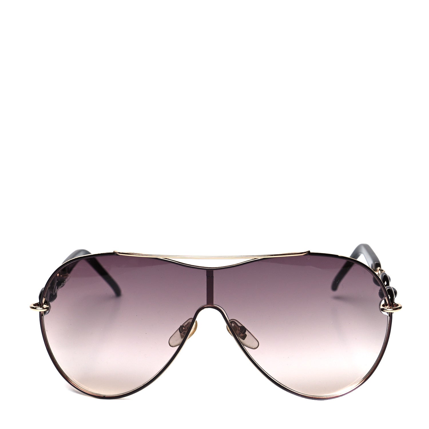 Gucci Marina Chain Aviator Sunglasses GG 4225/S Gold Black 2 of 6