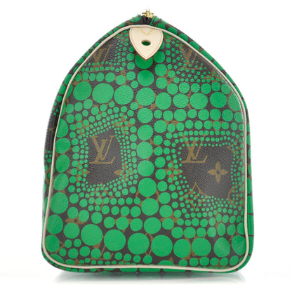 Louis Vuitton Monogram Kusama Town Speedy 30 Green 4 of 9