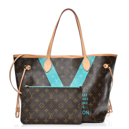 Louis Vuitton Monogram V Neverfull MM Turquoise 1 of 16
