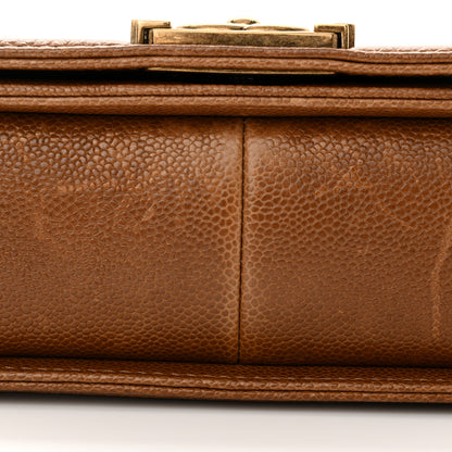 Chanel Caviar Quilted Medium Boy Flap Light Brown 14 of 14