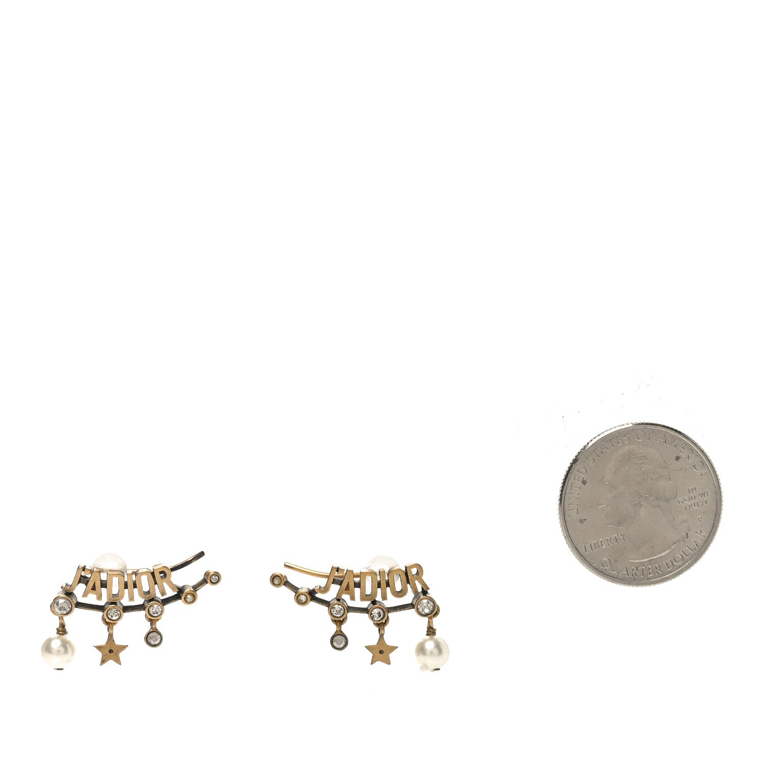 Christian Dior Pearl Crystal J'Adior Earrings Aged Gold 2 of 4