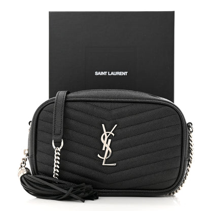 Saint Laurent Grain De Poudre Matelasse Monogram Mini Lou Camera Bag Black 11 of 11