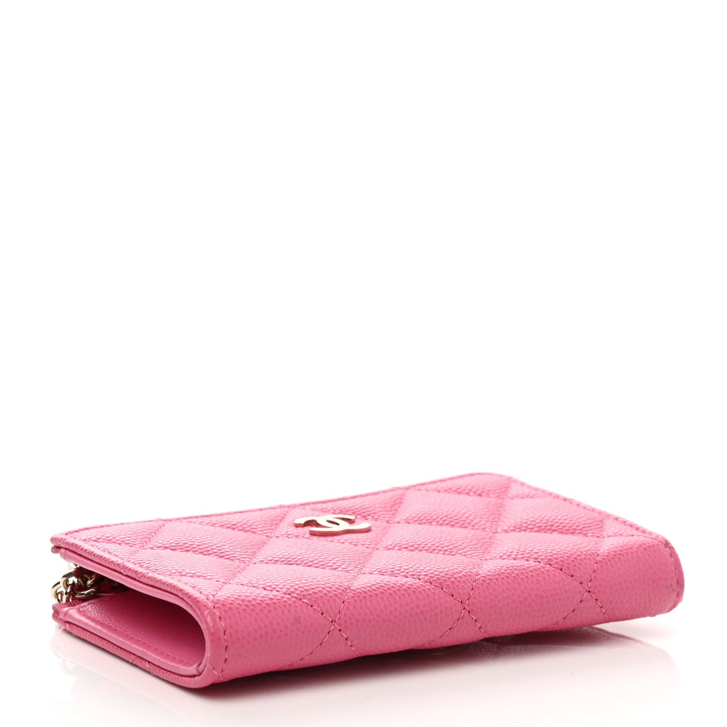 Caviar Quilted Zipped Key Holder Case Pink