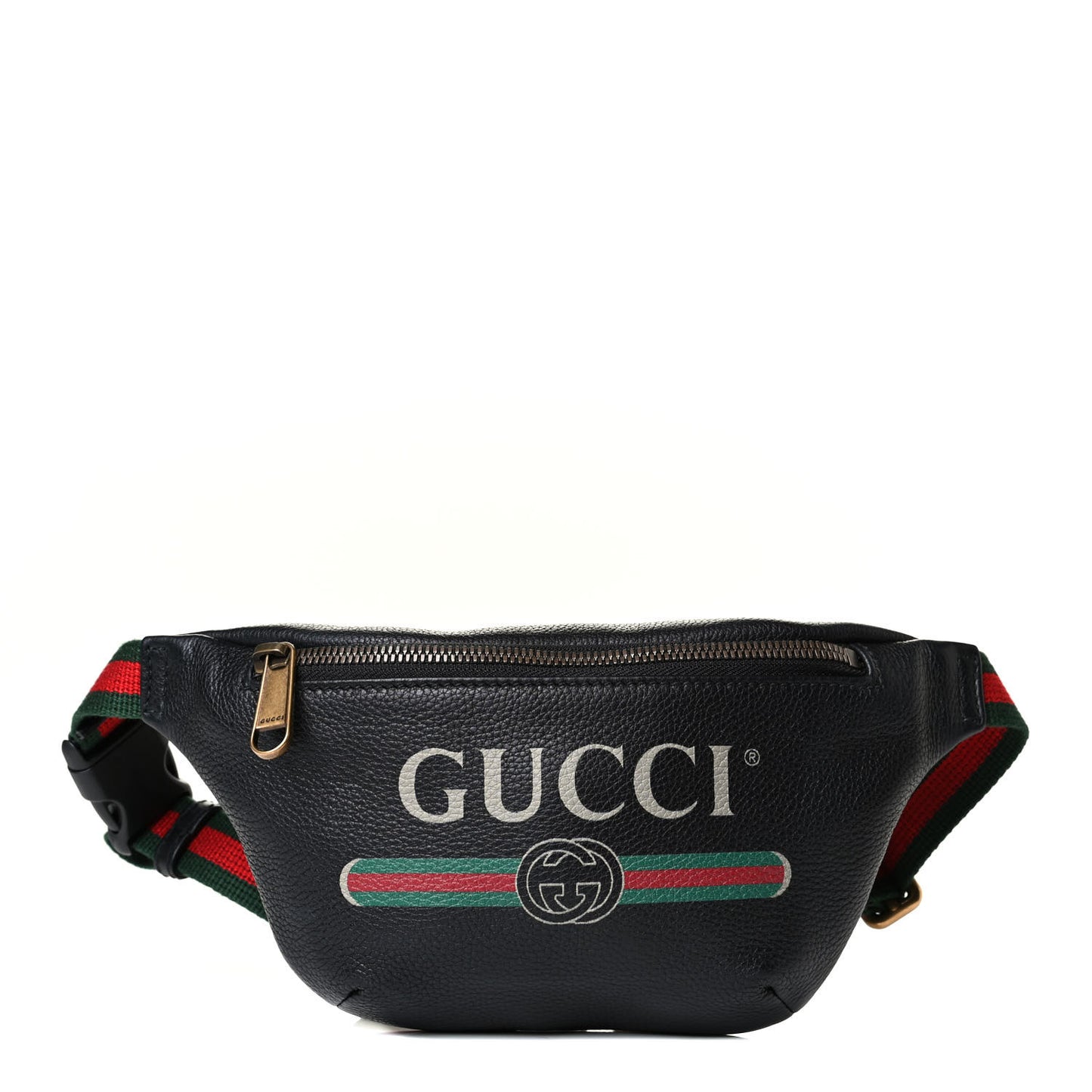Grained Calfskin Small Logo Belt Bag Black