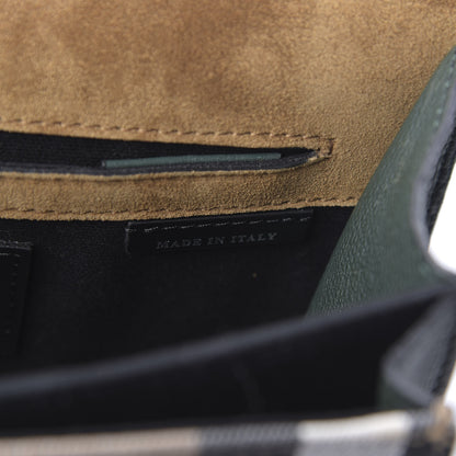 Burberry Grainy Calfskin House Check Small Macken Crossbody Bag Dark Bottle Green 10 of 12