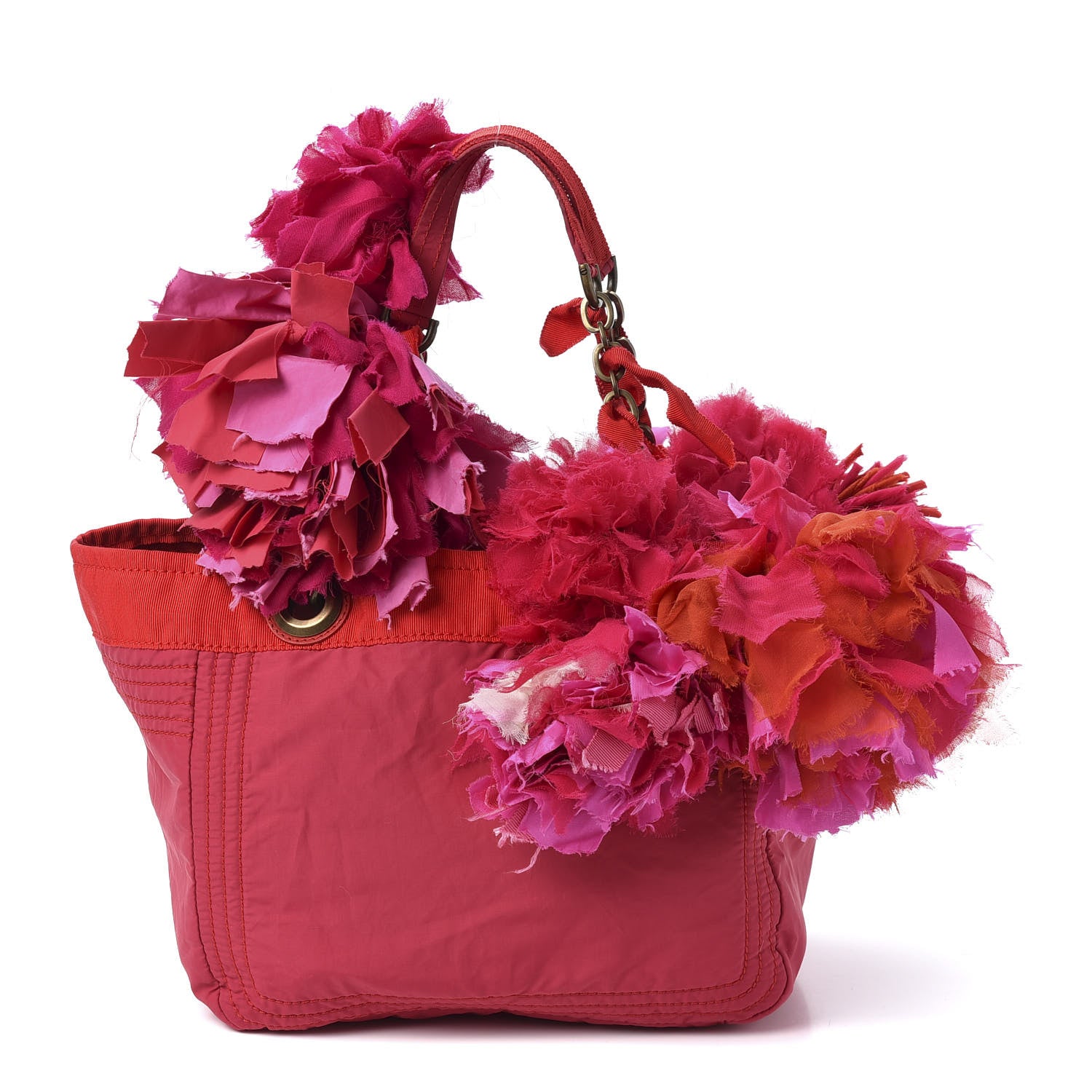Lanvin Nylon Taffeta Pom Pom Tote Pink 1 of 11