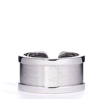 Cartier 18K White Gold Diamond 10mm Logo De Ring 50 5.25 3 of 5
