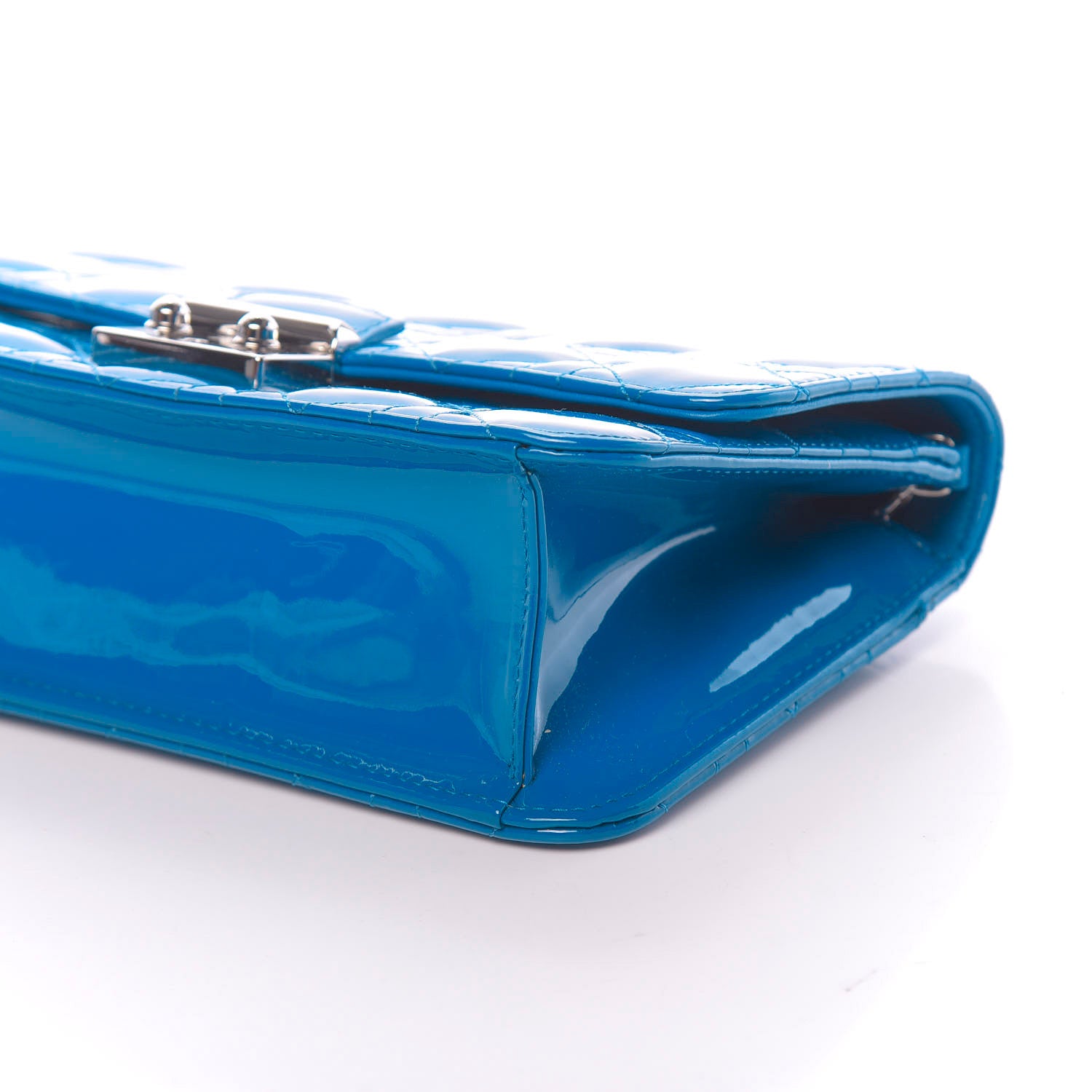 Christian Dior Patent Cannage Miss Dior Promenade Pouch Blue Tahiti 8 of 9