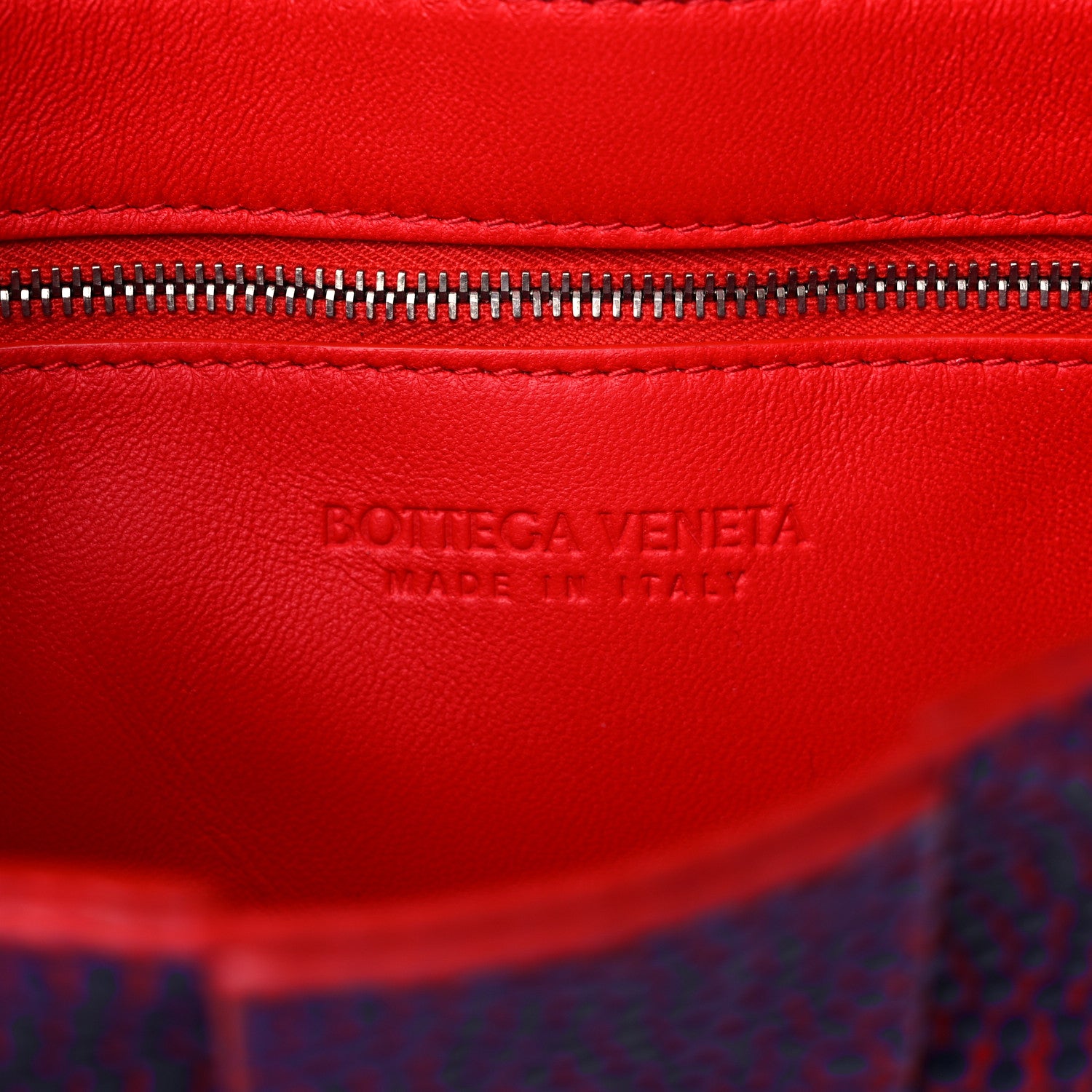 Bottega Veneta Calfskin Maxi Intrecciato Cassette Crossbody Bag Navy Red 5 of 6