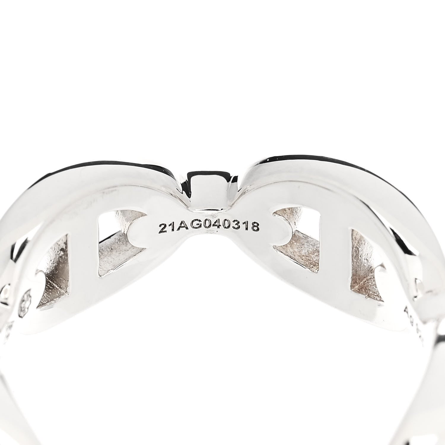 Hermes Sterling Silver PM Chaine d'Ancre Enchainee Band Ring 52 6 6 of 7