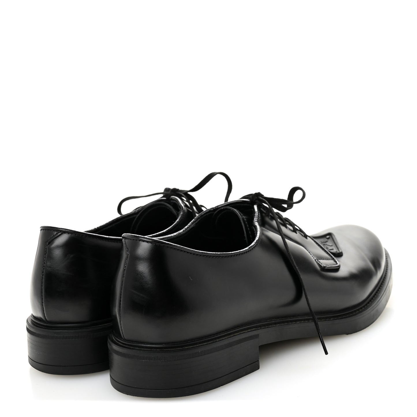 Spazzolato Triangle Mens Derby Loafers 8 Black