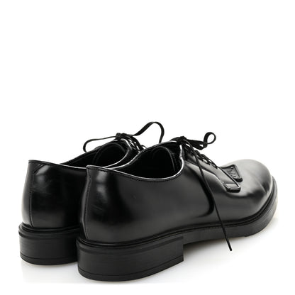 Prada Spazzolato Triangle Mens Derby Loafers 8 Black 4 of 8
