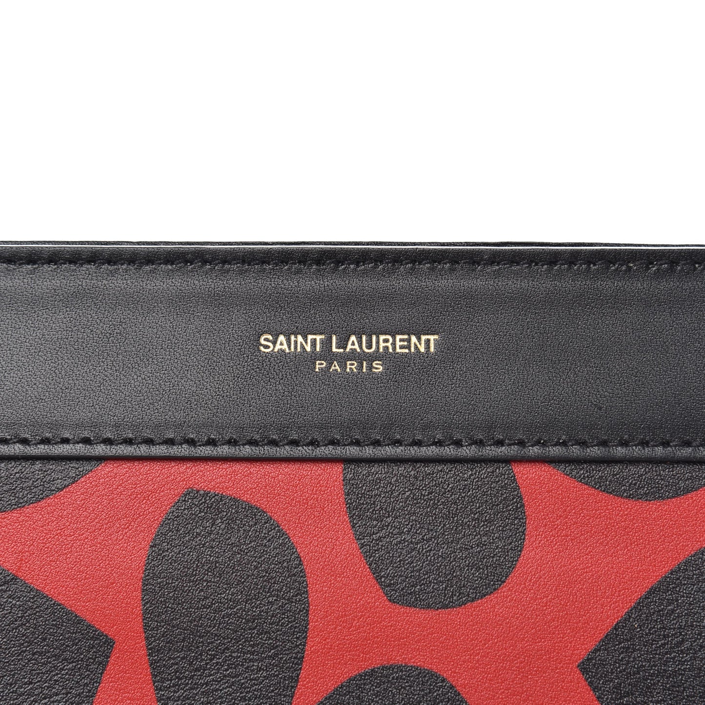 Nappa Big Hearts Clutch Black Red