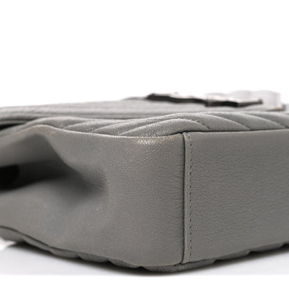 Saint Laurent Sheepskin Matelasse Chevron Monogram Medium College Bag New Stone Grey 9 of 11