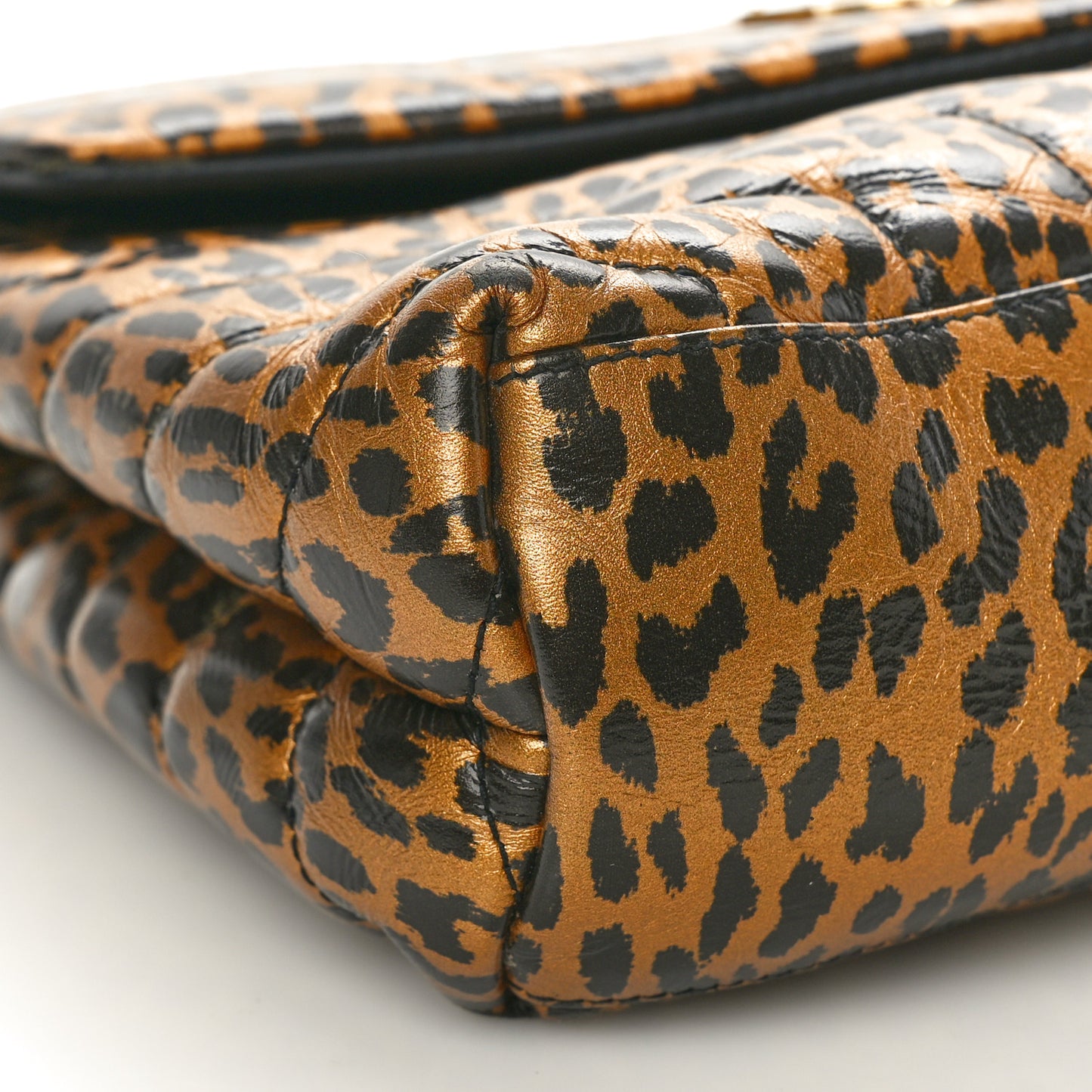 Calfskin Y Quilted Monogram Small Loulou Chain Satchel Leopard