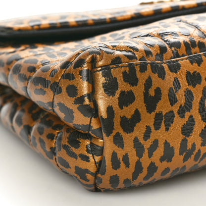 Saint Laurent Calfskin Y Quilted Monogram Small Loulou Chain Satchel Leopard 10 of 14